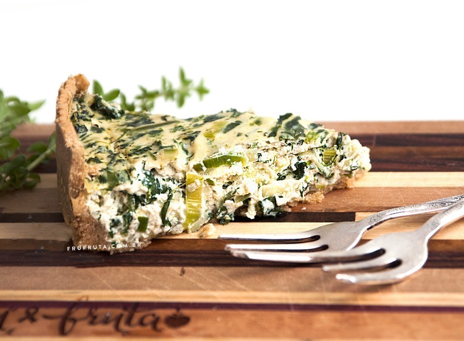 Torta Cremosa de Espinafre e Alho-Poró - Uma Delícia livre de Glúten, Leite e Ovos!