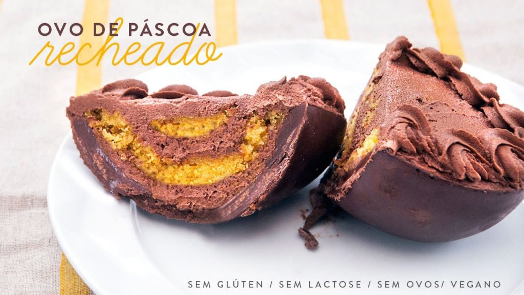 Ovo de Páscoa Recheado com Bolo de Cenoura e Mousse de Chocolate